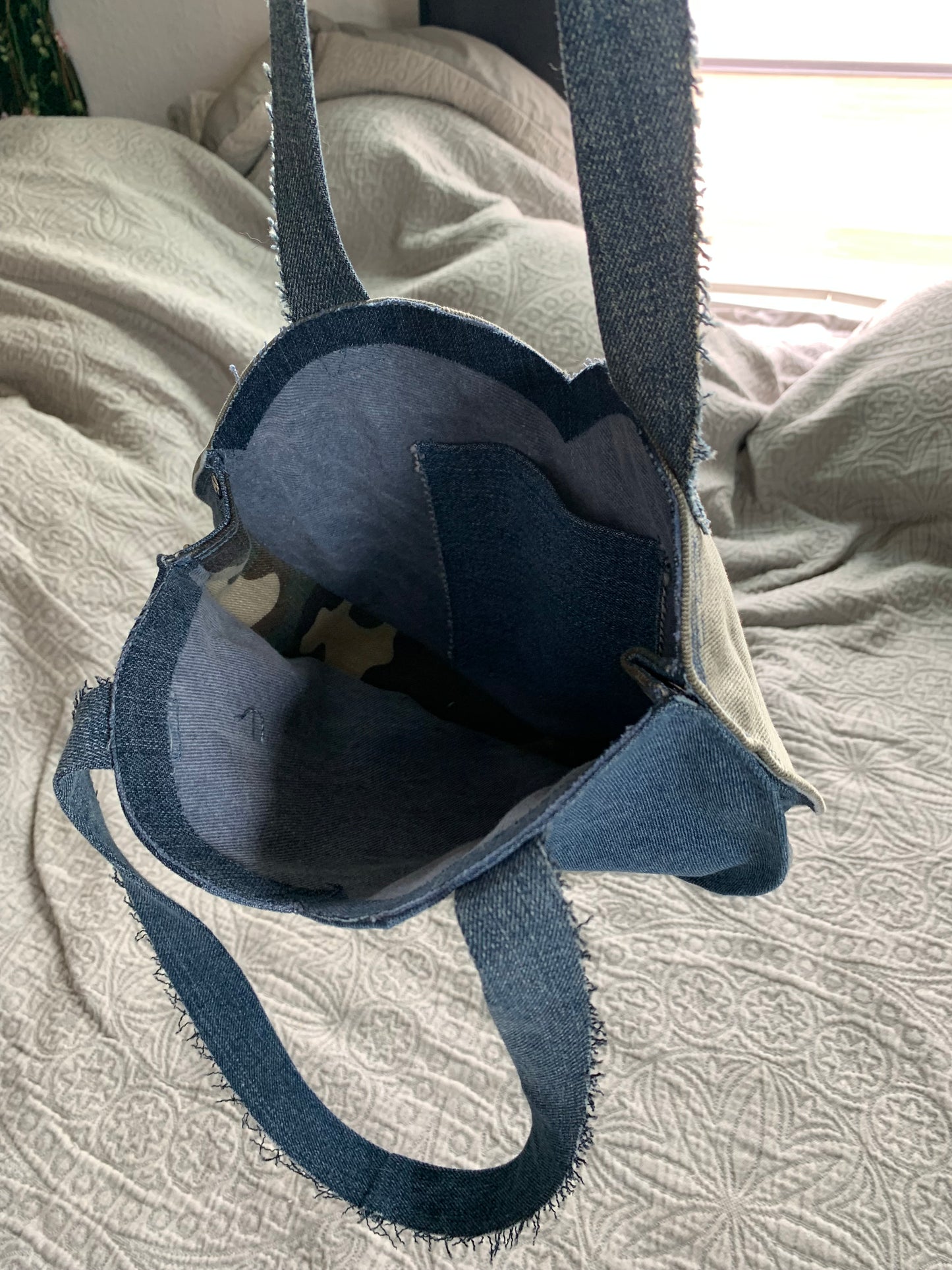 Denim Patchwork Heart Bag