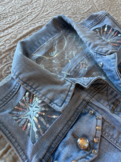 Blue Stars Light-Wash Denim Vest [XL]