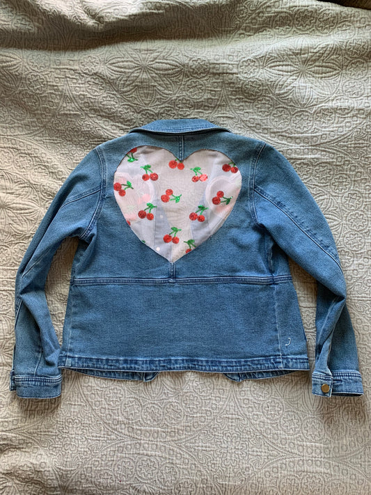 Heart Cutout Denim Cherries [L]