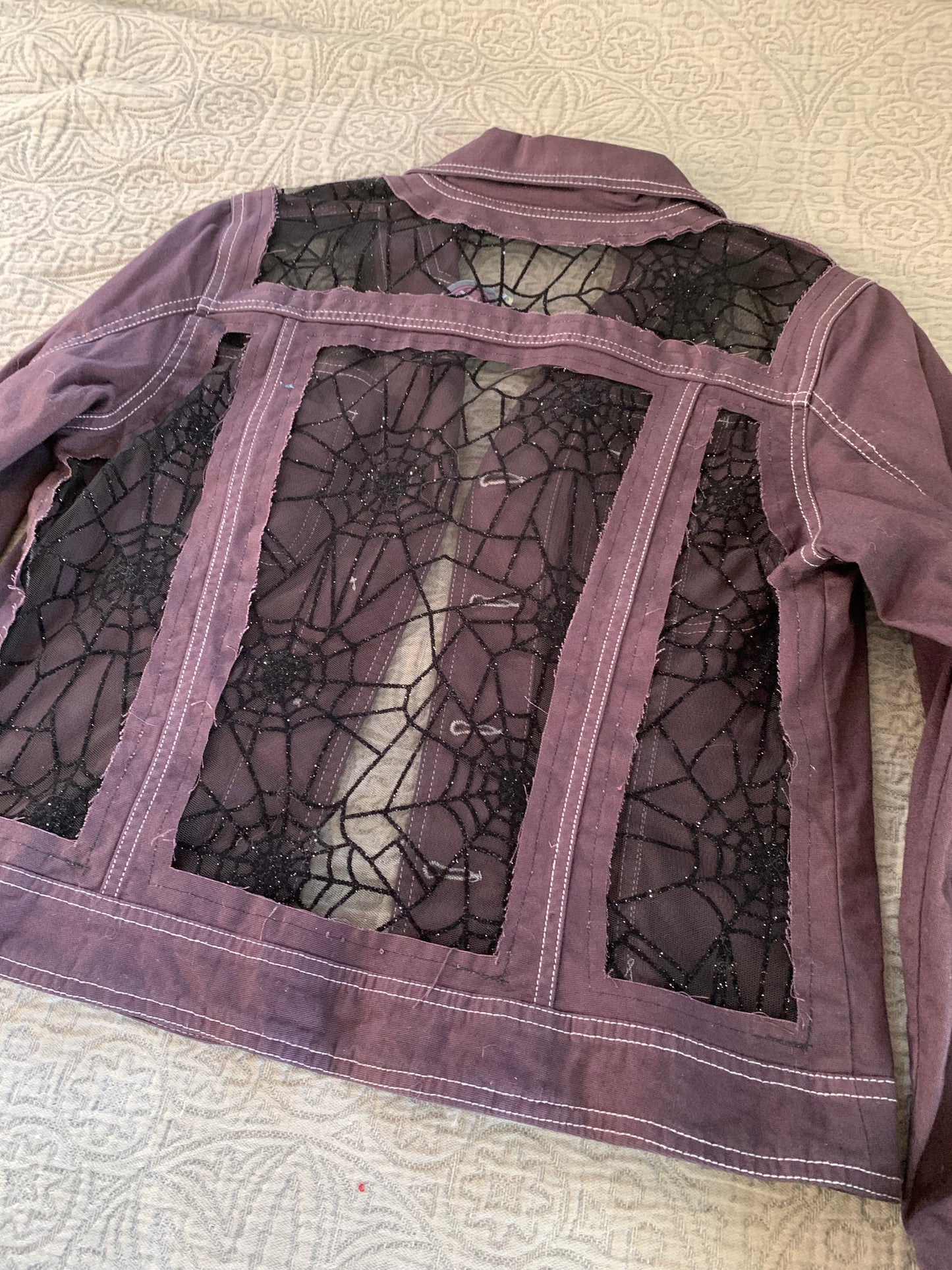 Purple Denim Spiderwebs [L]