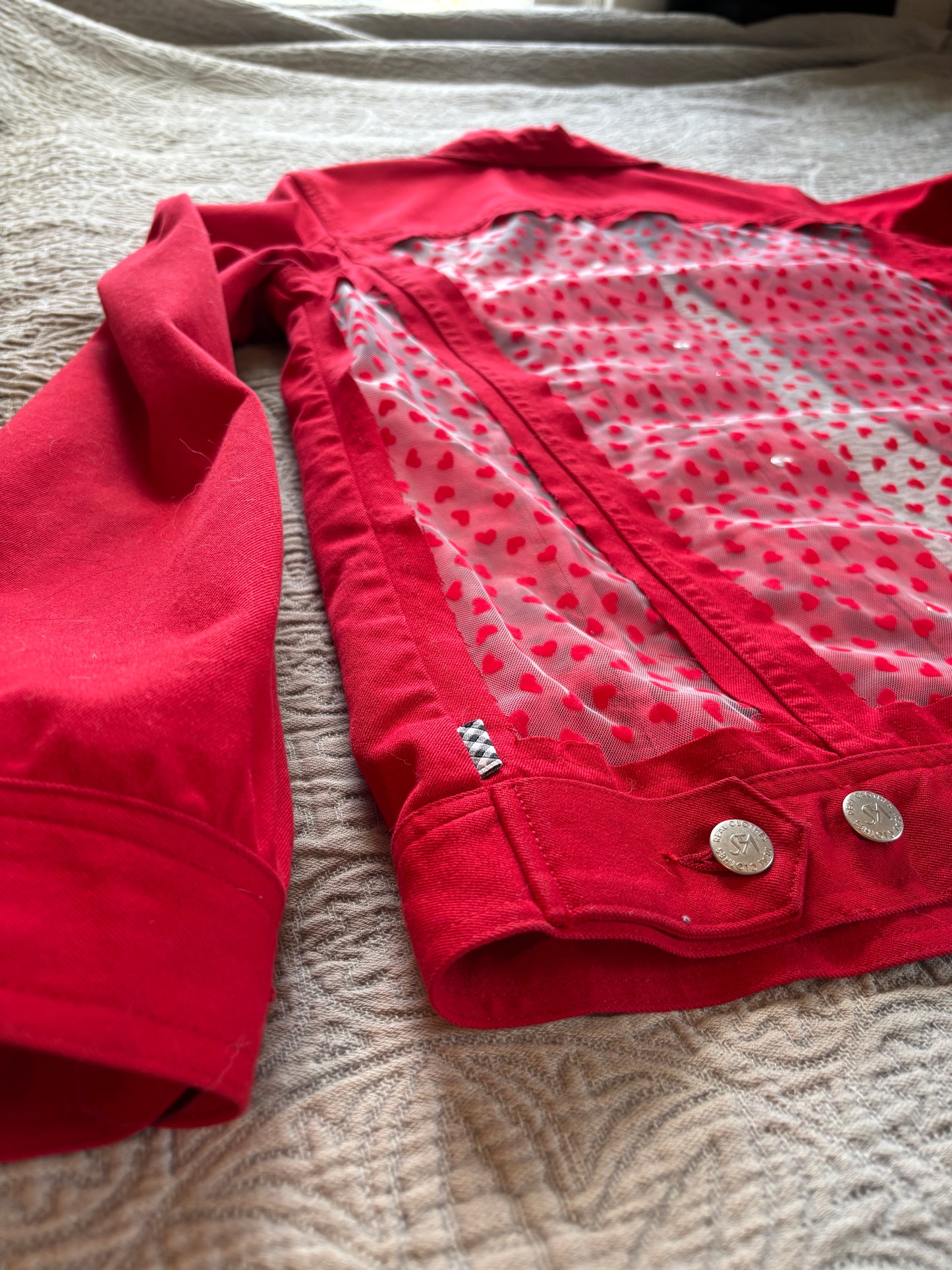 Red Denim Hearts Jacket [0X]