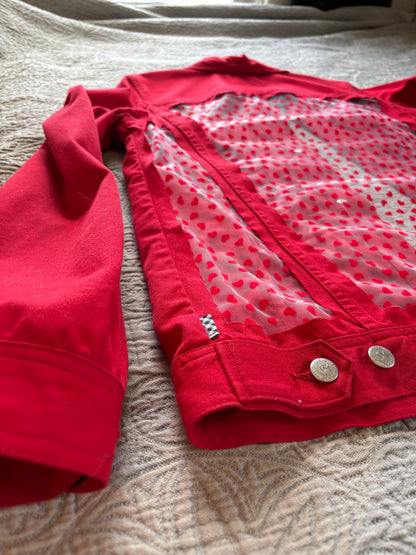 Red Denim Hearts Jacket [0X]