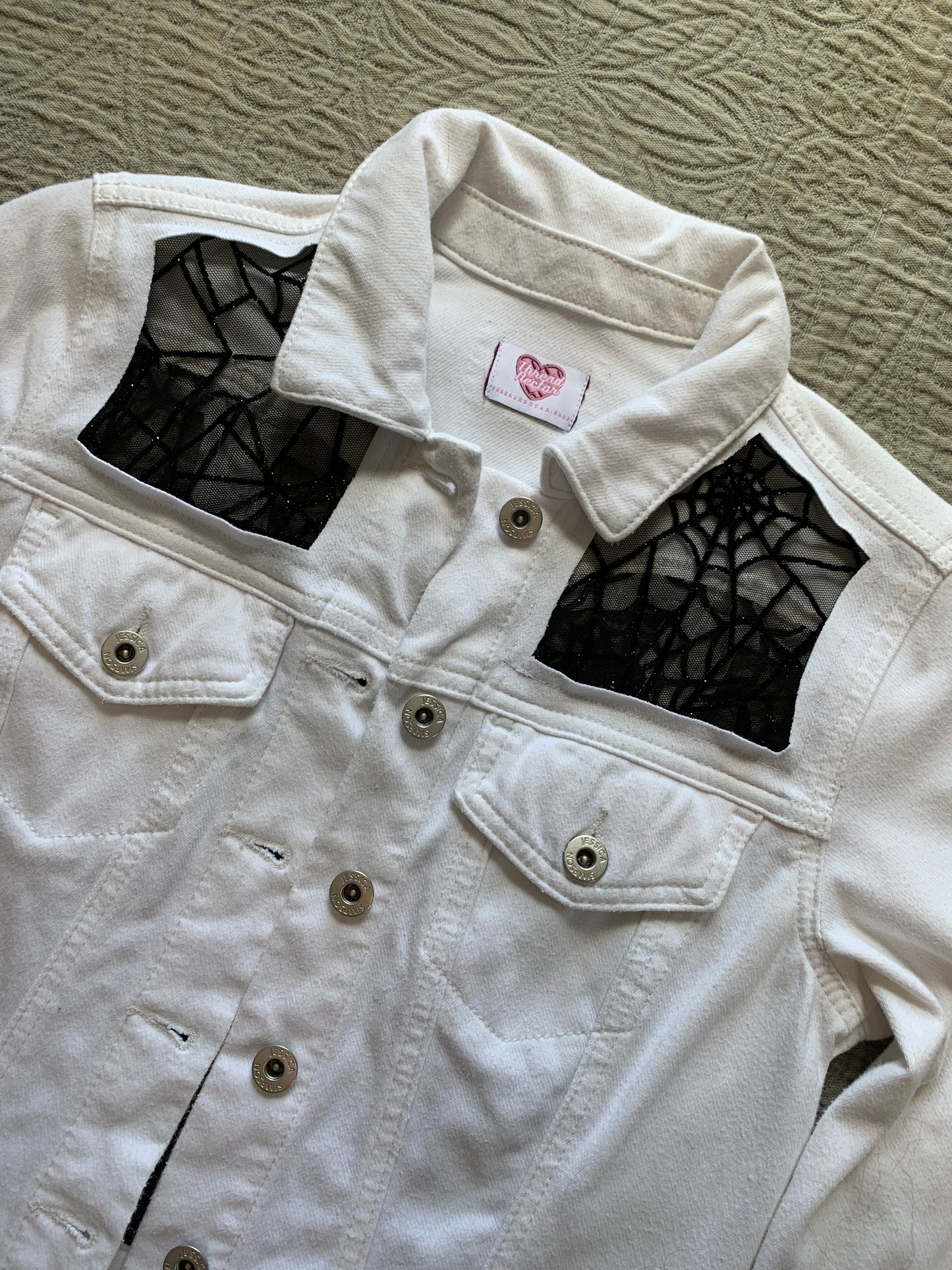 White Denim Spiderweb Jacket   [XS]