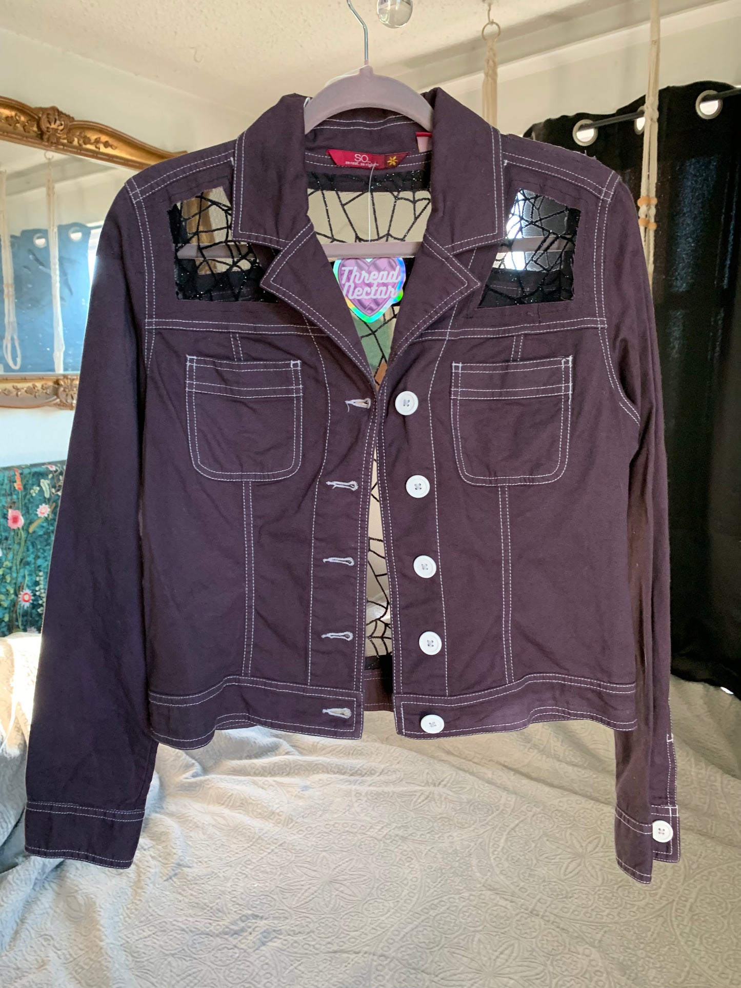 Purple Denim Spiderwebs [L]