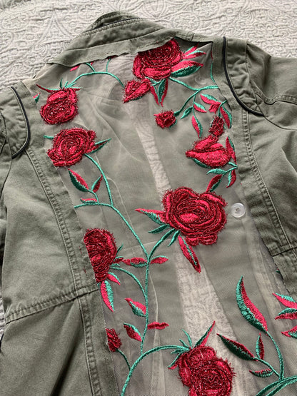 Green Denim Roses [L]