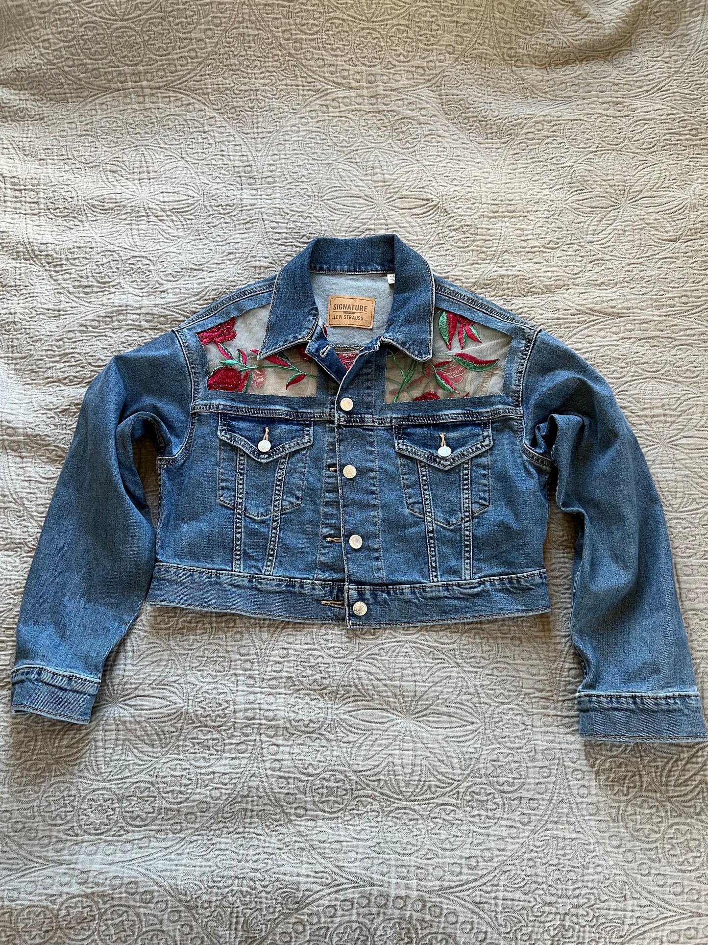 Denim Roses Cropped [S]