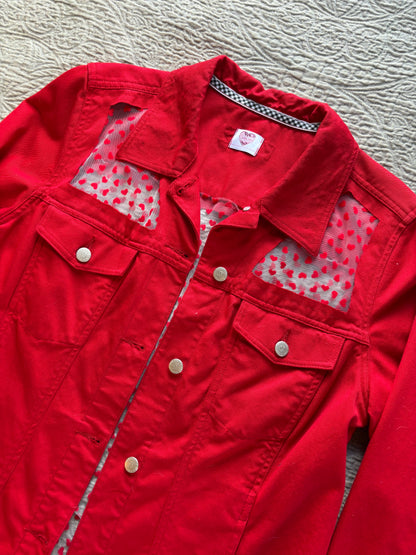 Red Denim Hearts Jacket [0X]