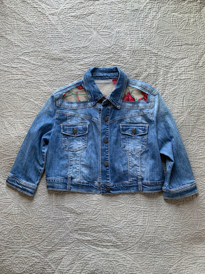 Cropped Denim Roses Jacket [L]