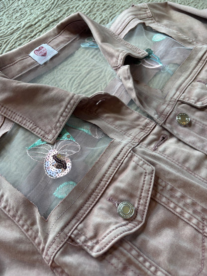 Pink Denim Mushrooms Jacket [XL]