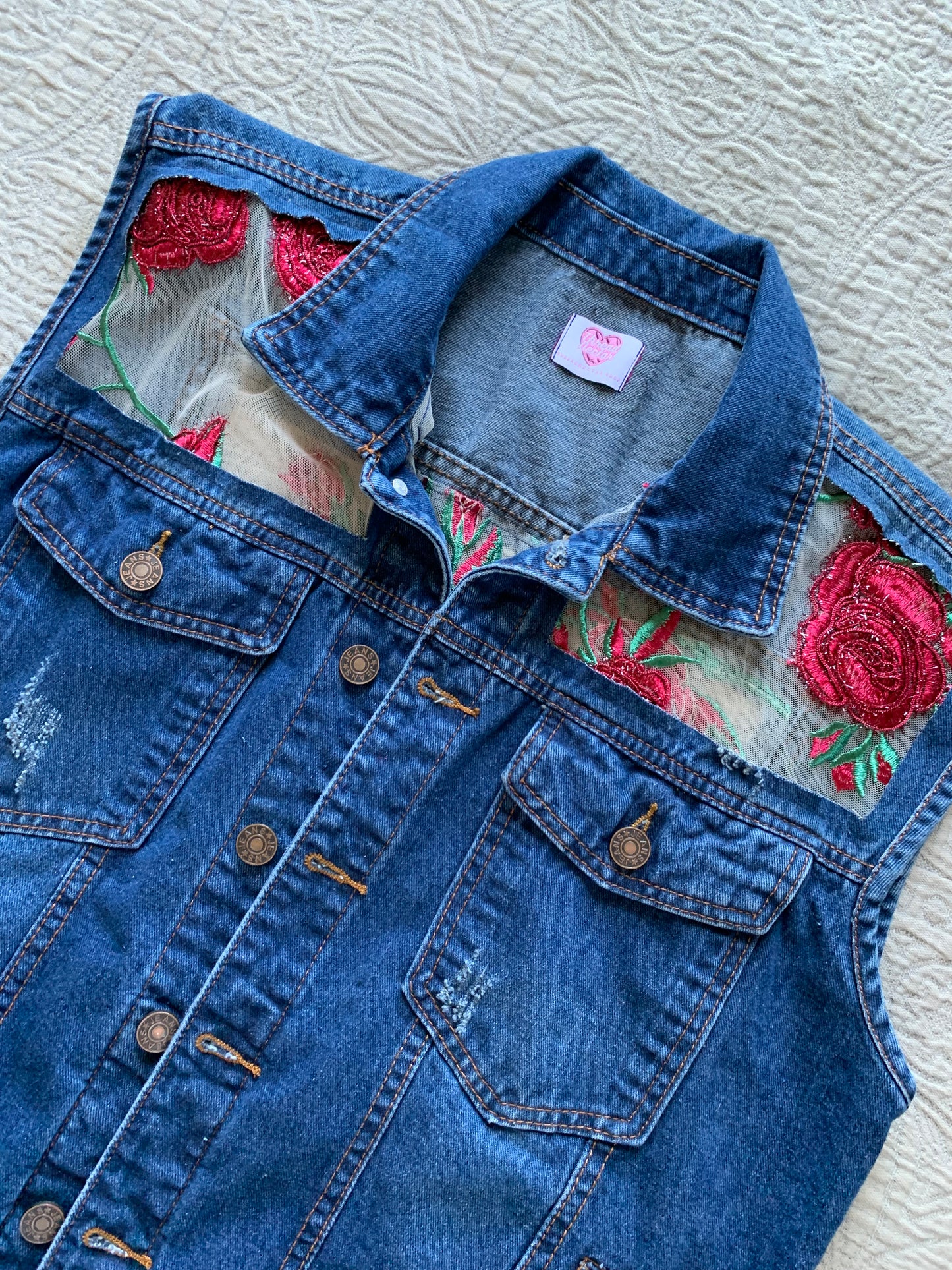 Denim Rose Vest [XL]