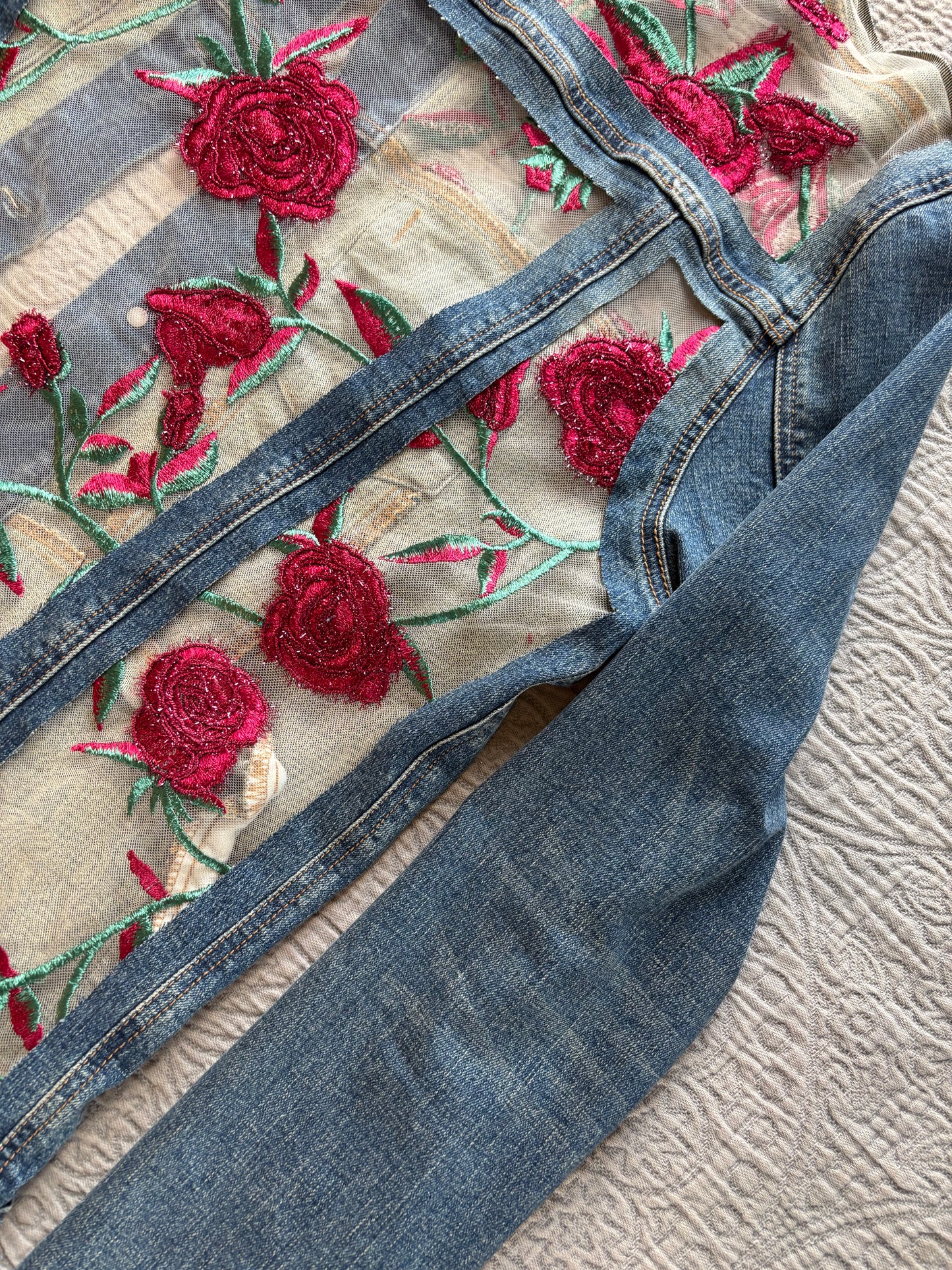 Denim Roses Jacket [0X]