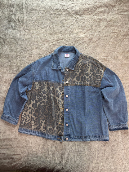 Cheetah Print Denim Snakes Jacket [3X]