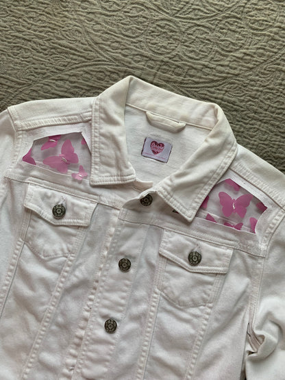 White Denim Butterfly Jacket [S]