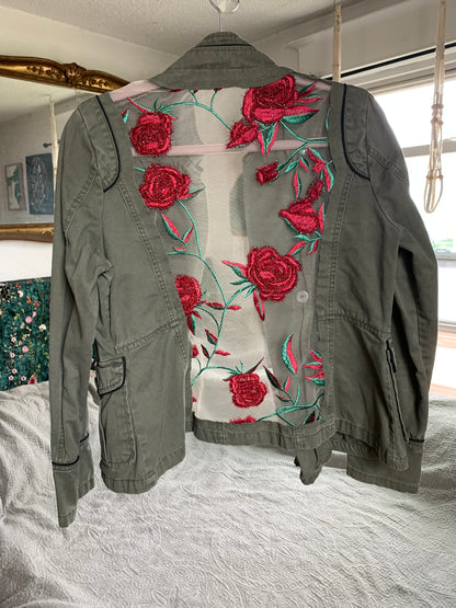 Green Denim Roses [L]