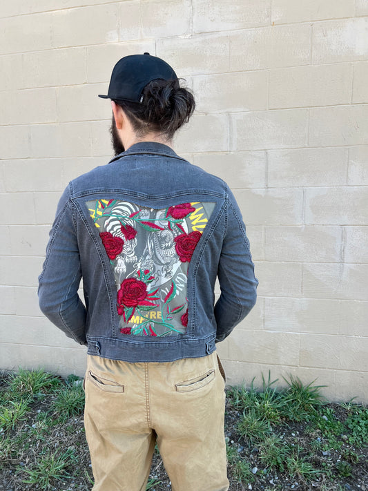 Grey Denim Roses [M]