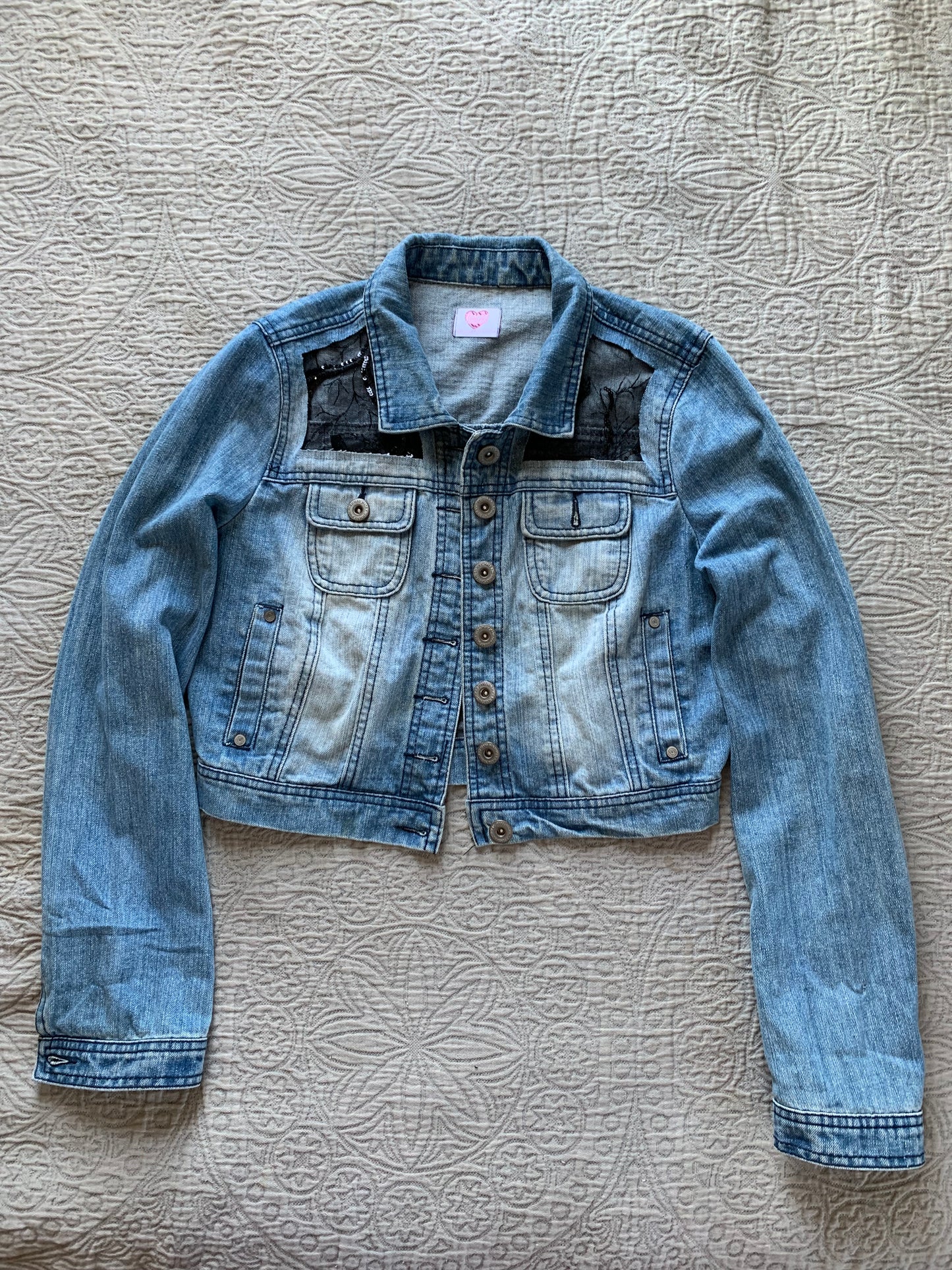 Cropped Denim Spooky Tree Jacket [M]