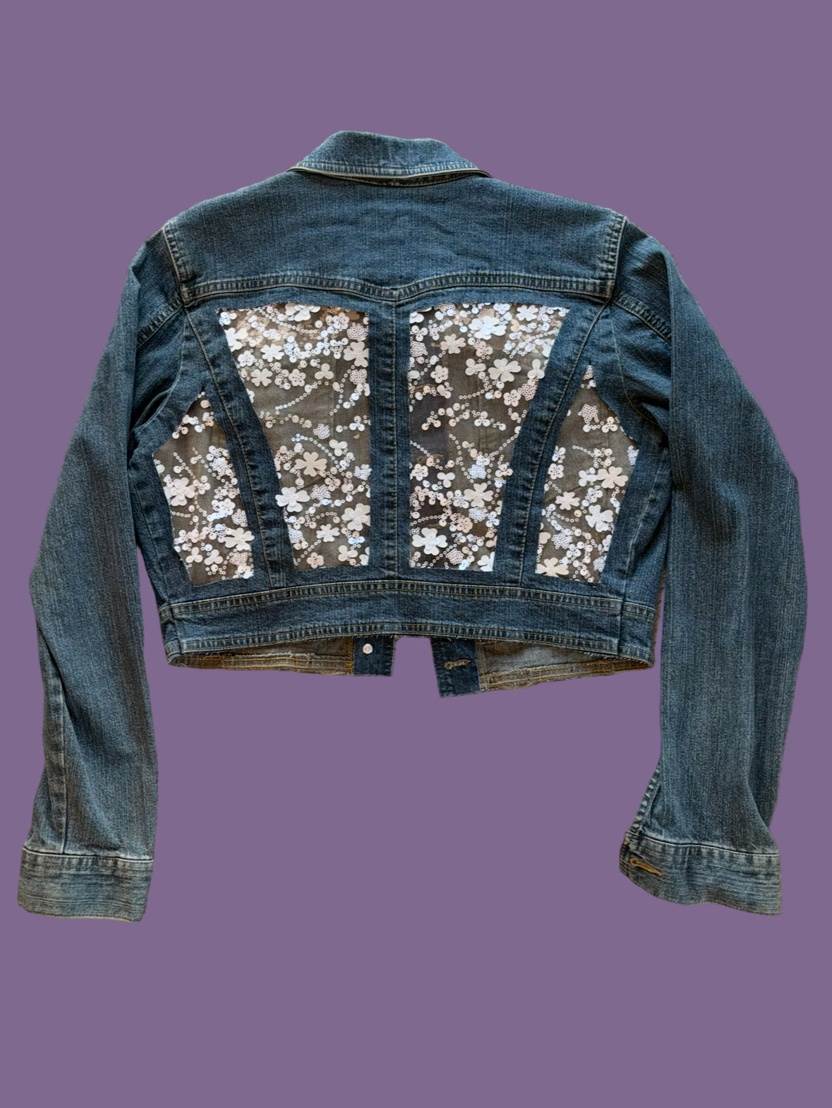 Cropped White Flowers Jacket [L]