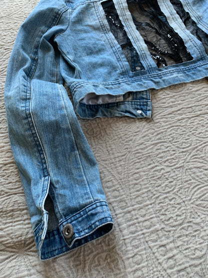 Cropped Denim Spooky Tree Jacket [M]