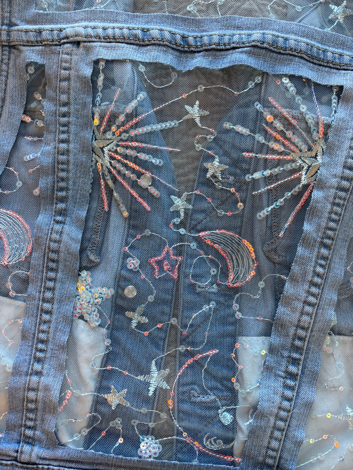 Blue Stars Light-Wash Denim Vest [XL]