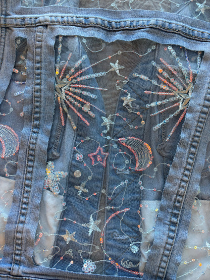 Blue Stars Light-Wash Denim Vest [XL]