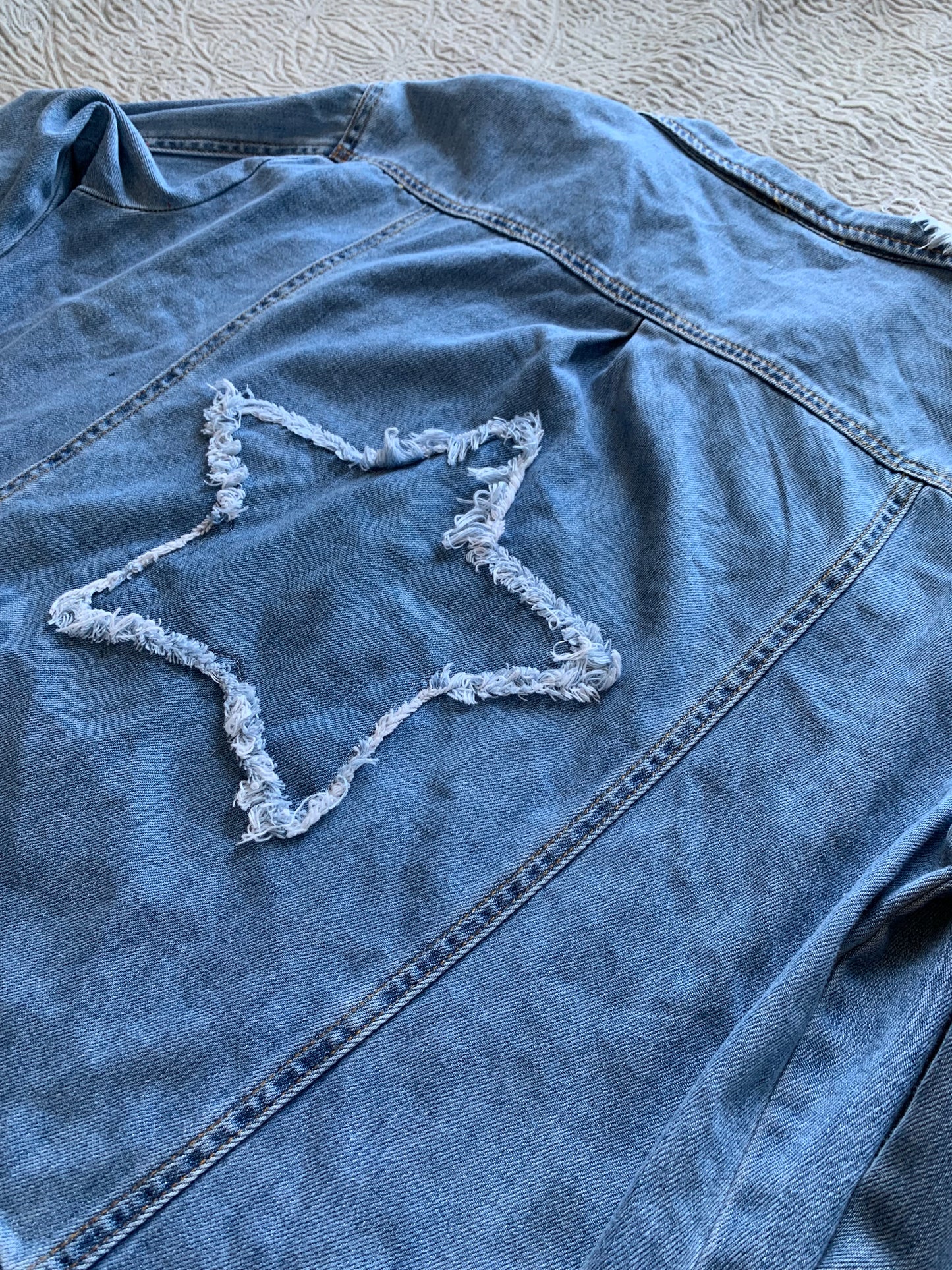 Distressed Star Denim Mystic Jacket [0X]