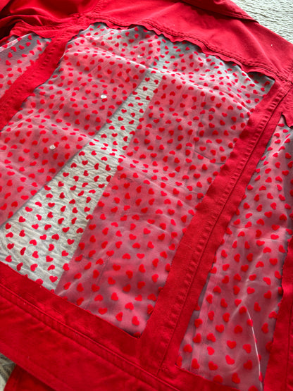 Red Denim Hearts Jacket [0X]