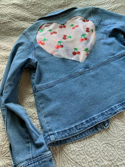 Heart Cutout Denim Cherries [L]