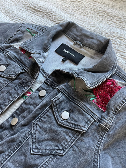 Grey Denim Roses [M]