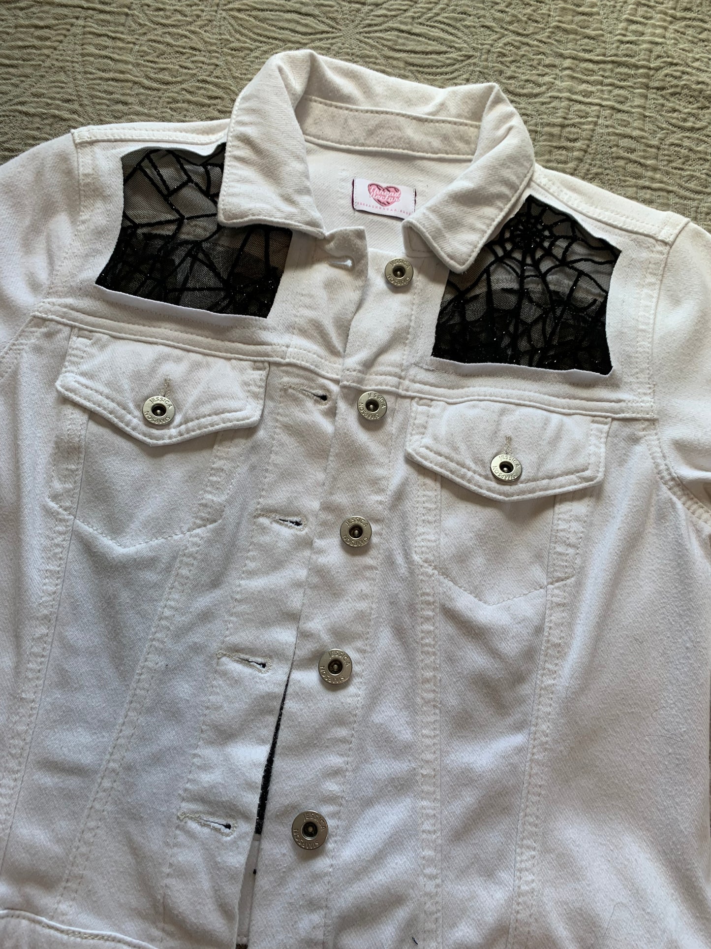 White Denim Spiderweb Jacket   [XS]