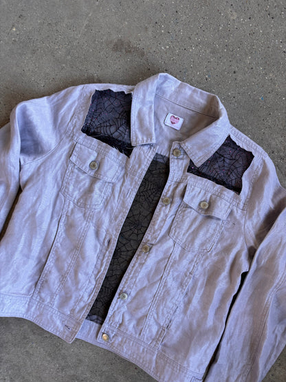 Purple Denim Spider Webs Shirt [L]