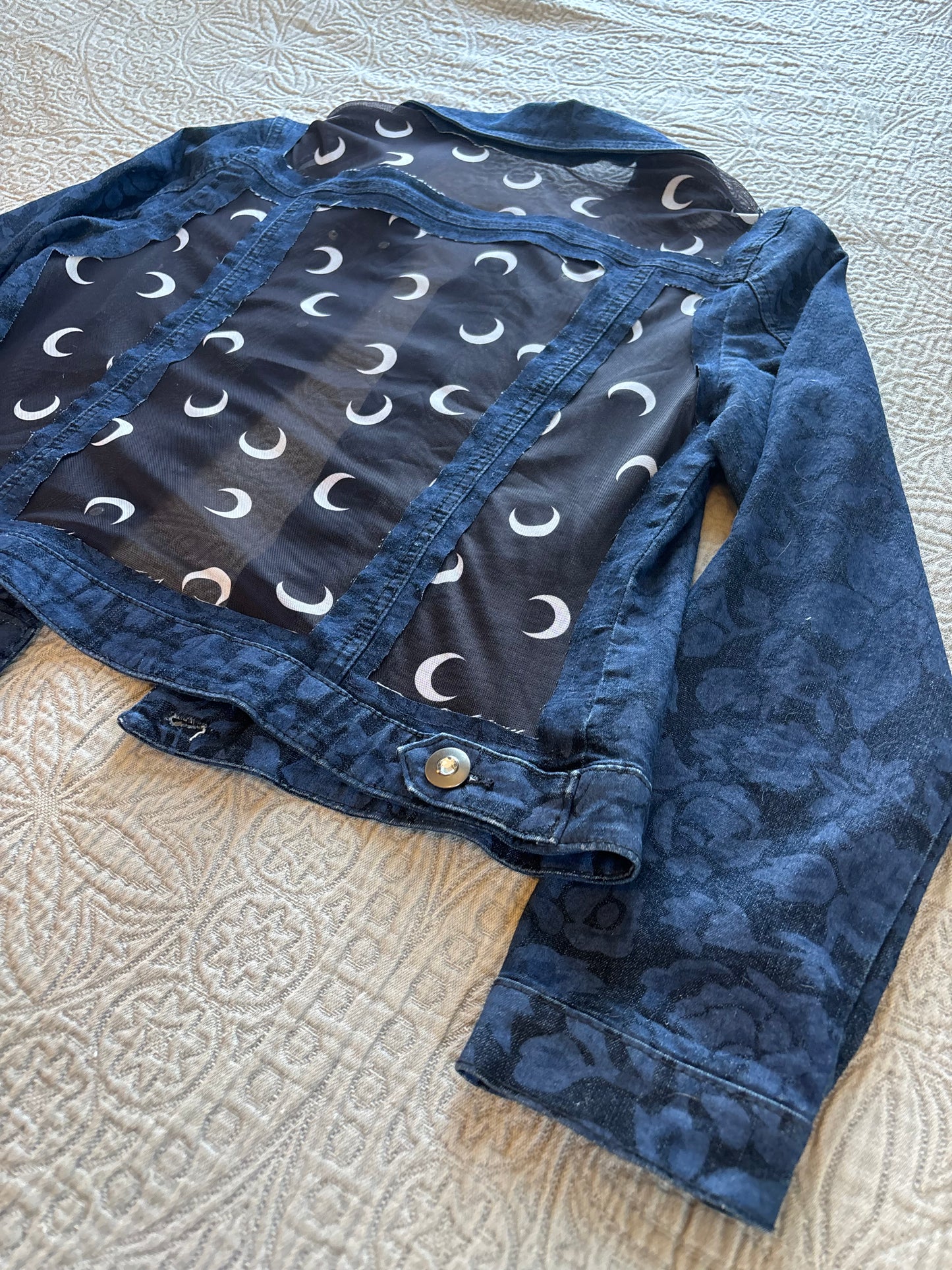 Moon Floral Denim Jacket [L]
