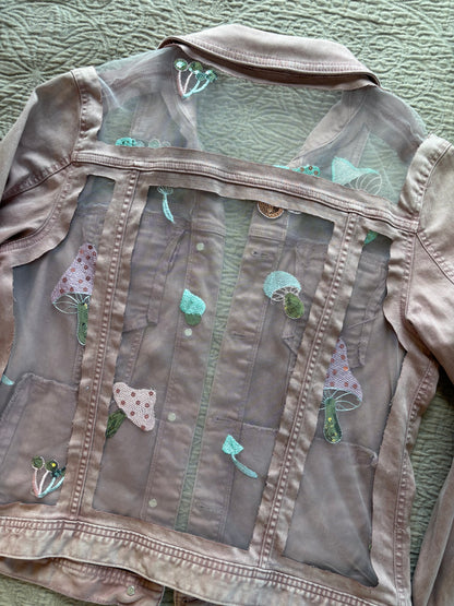 Pink Denim Mushrooms Jacket [XL]