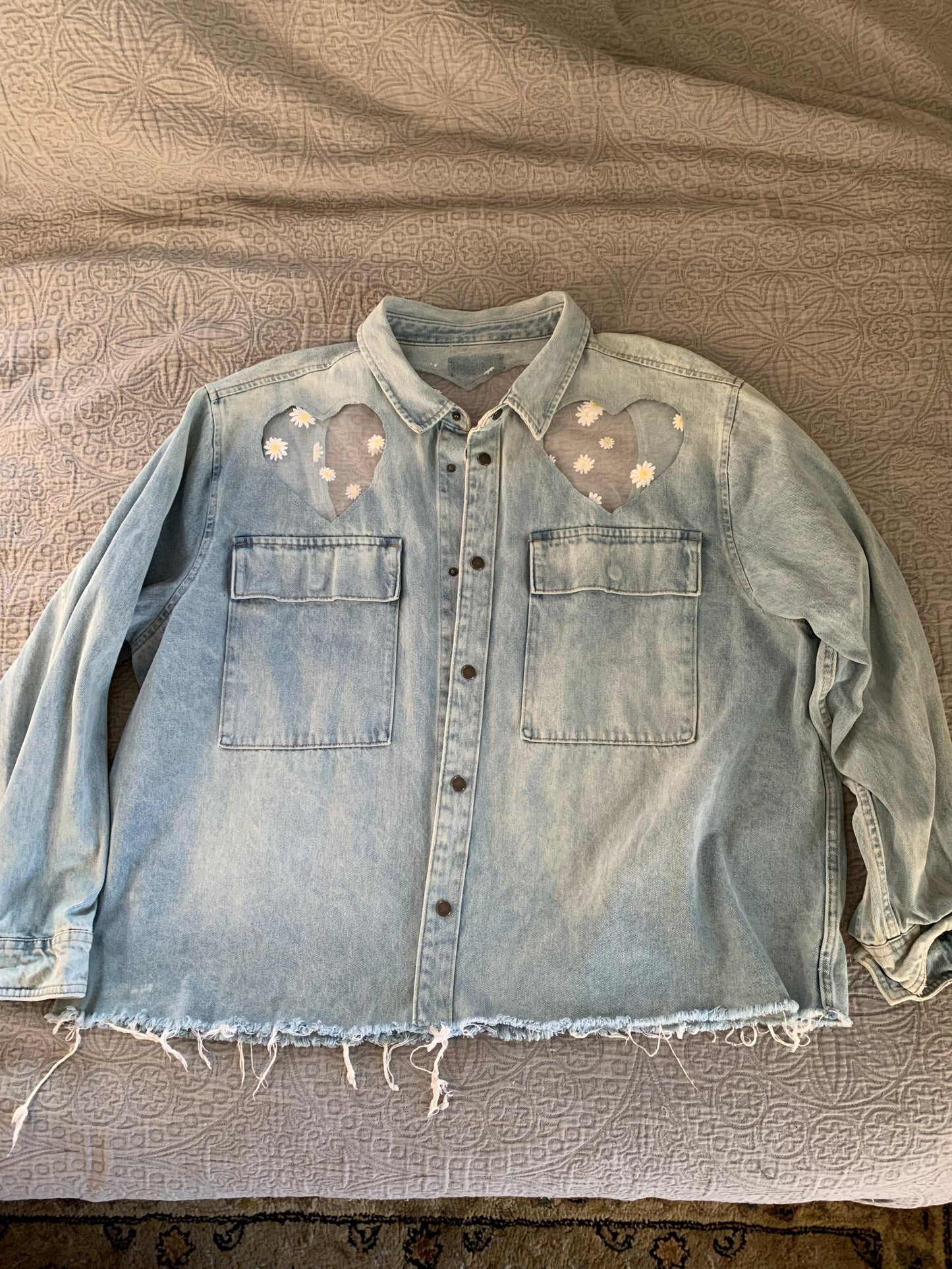 Heart Cutout Denim Daisies [4X]