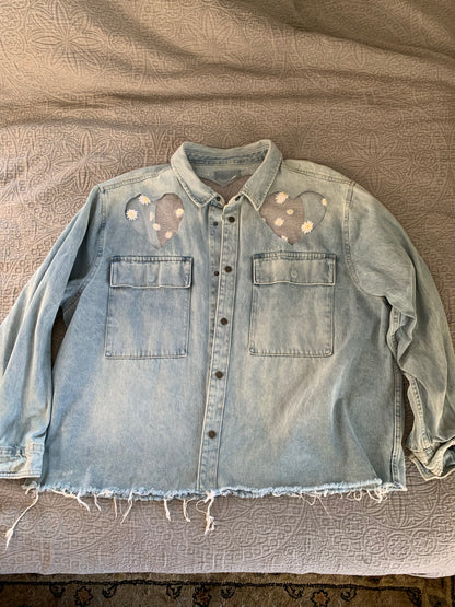 Heart Cutout Denim Daisies [4X]