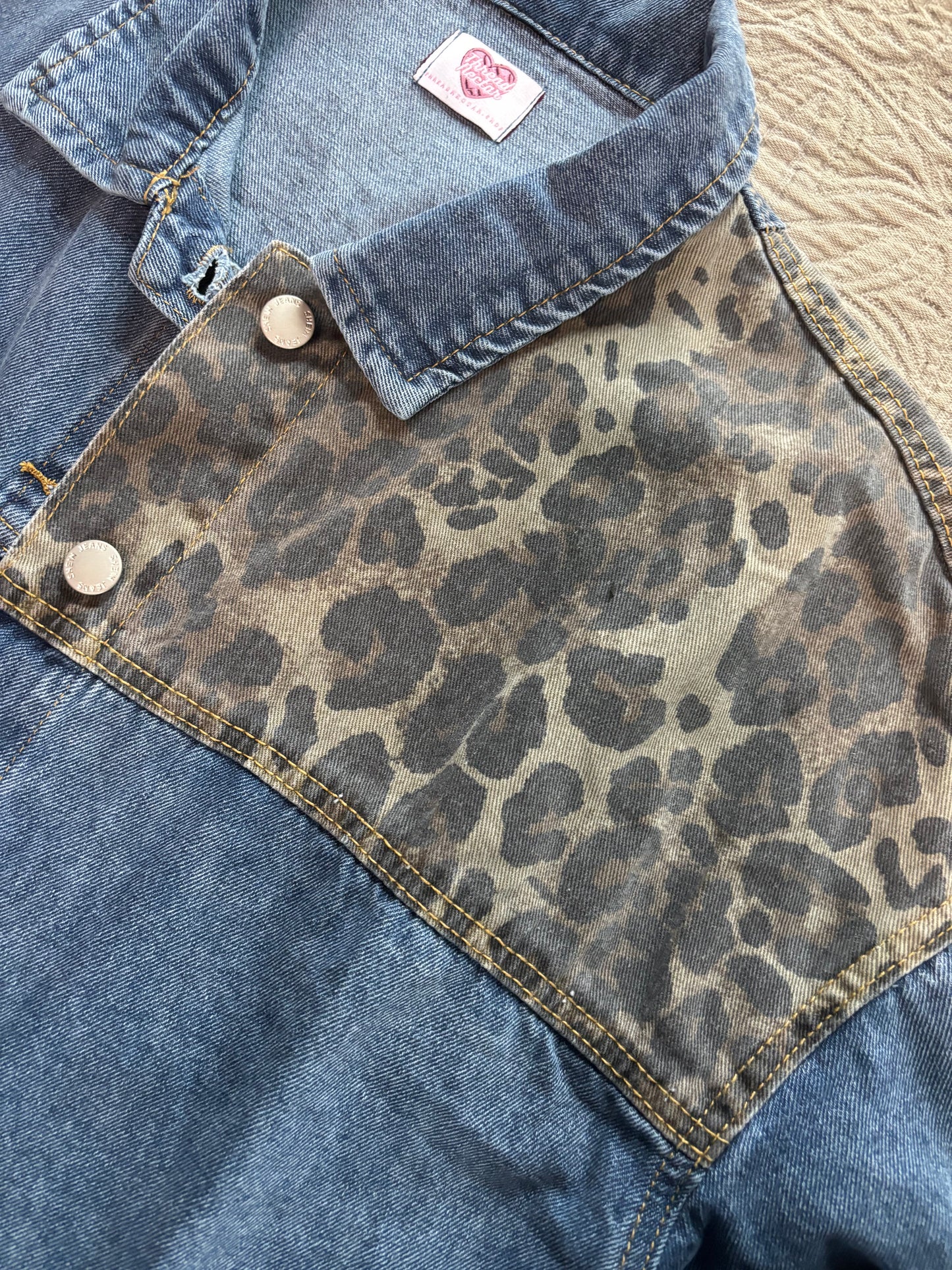 Cheetah Print Denim Snakes Jacket [3X]