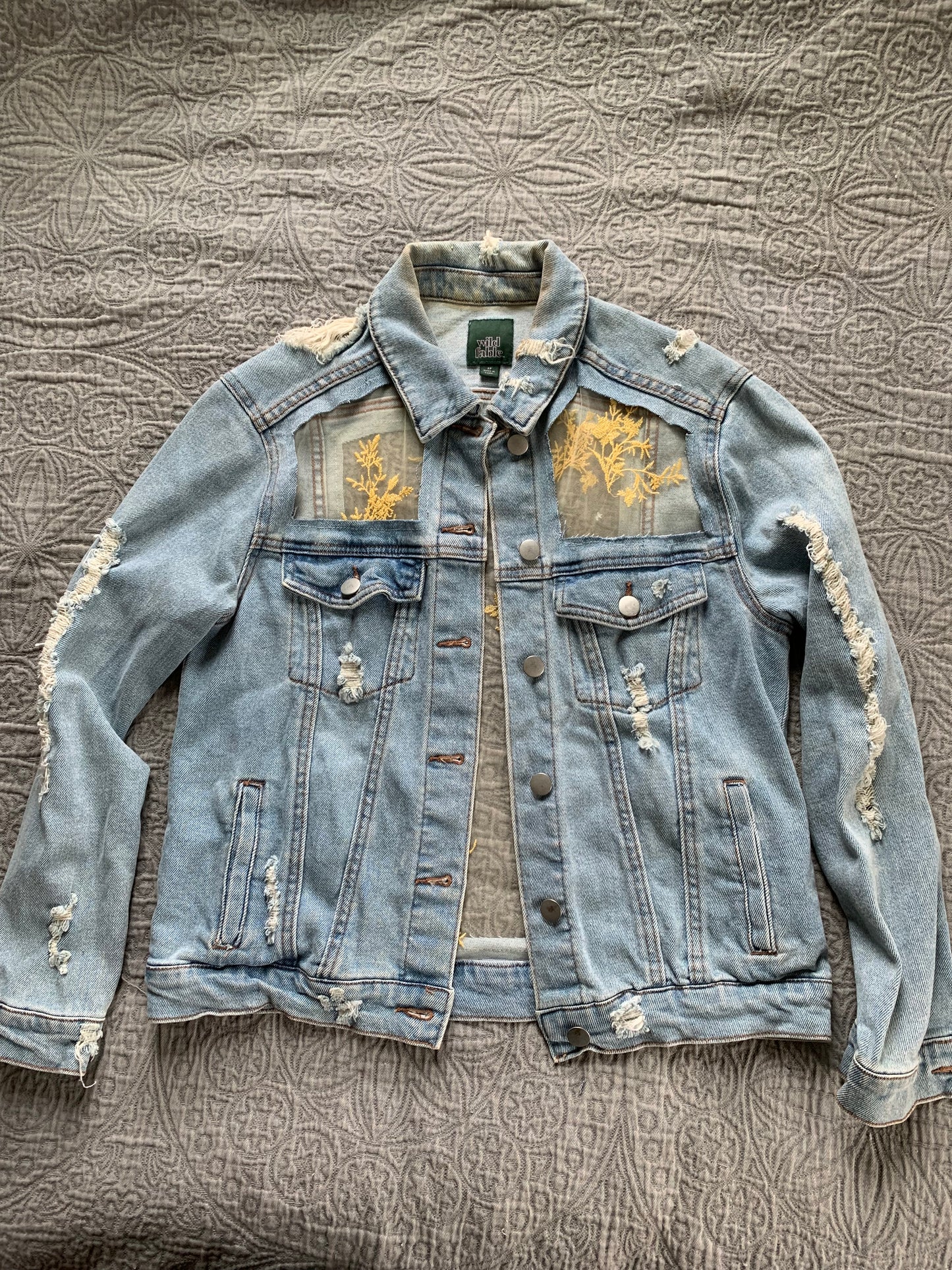 Distressed Denim Yellow Vines [M]