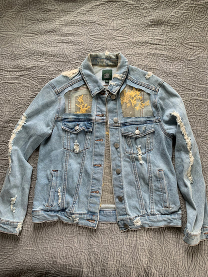 Distressed Denim Yellow Vines [M]