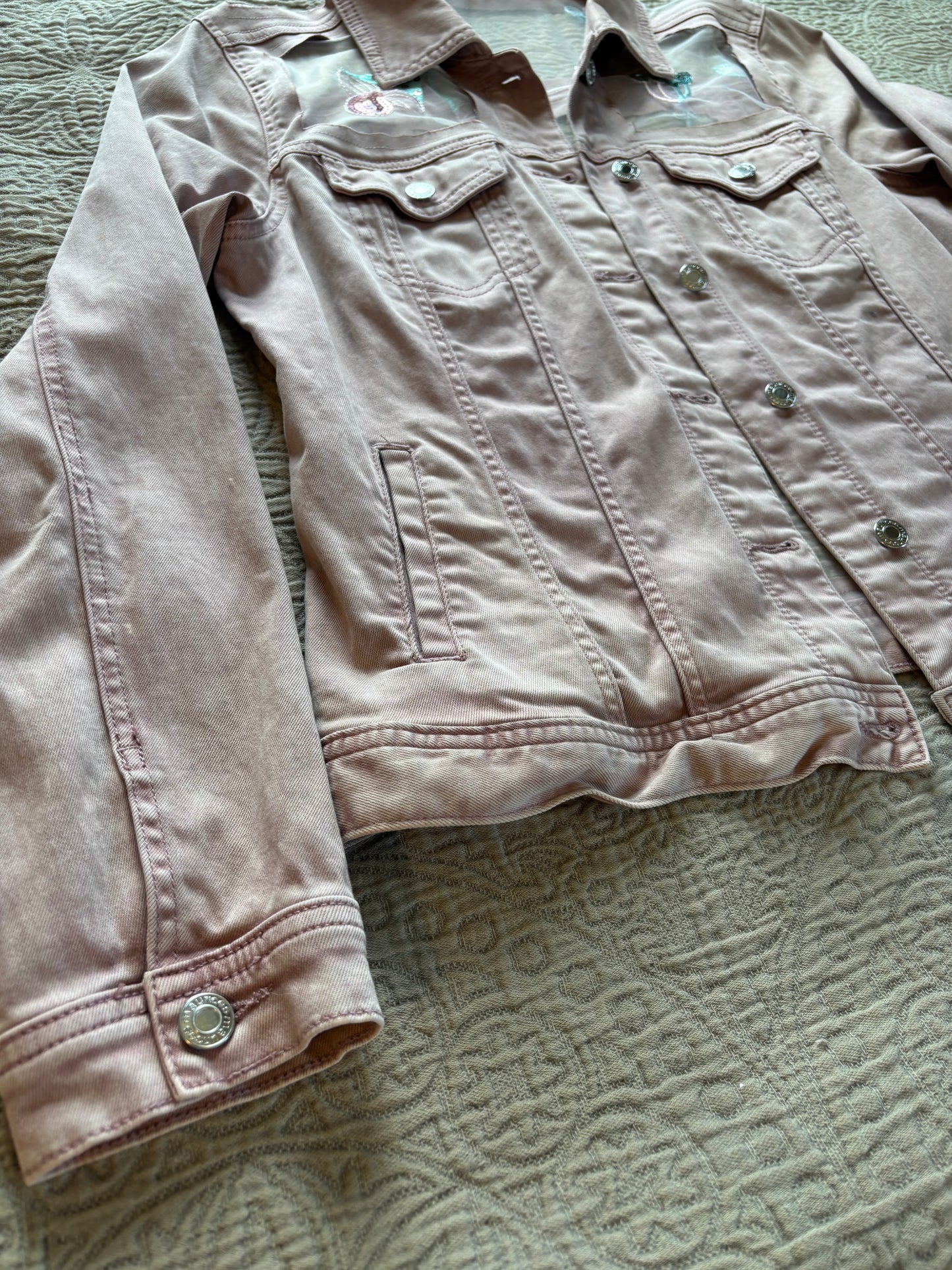 Pink Denim Mushrooms Jacket [XL]