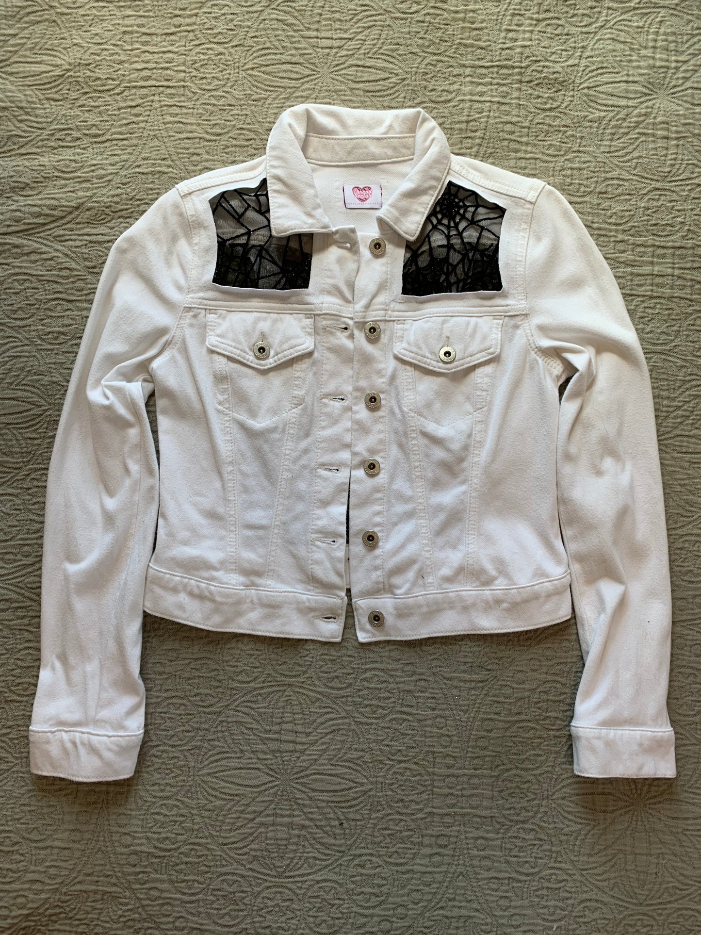 White Denim Spiderweb Jacket   [XS]