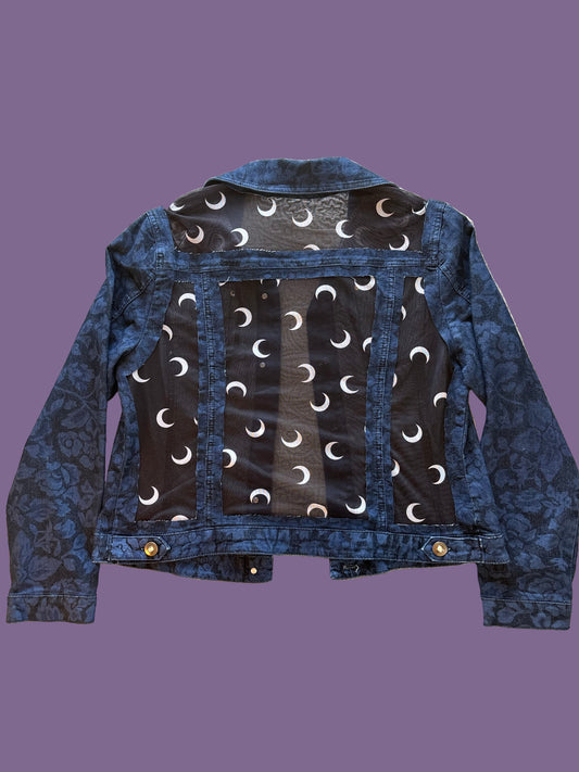 Moon Floral Denim Jacket [L]