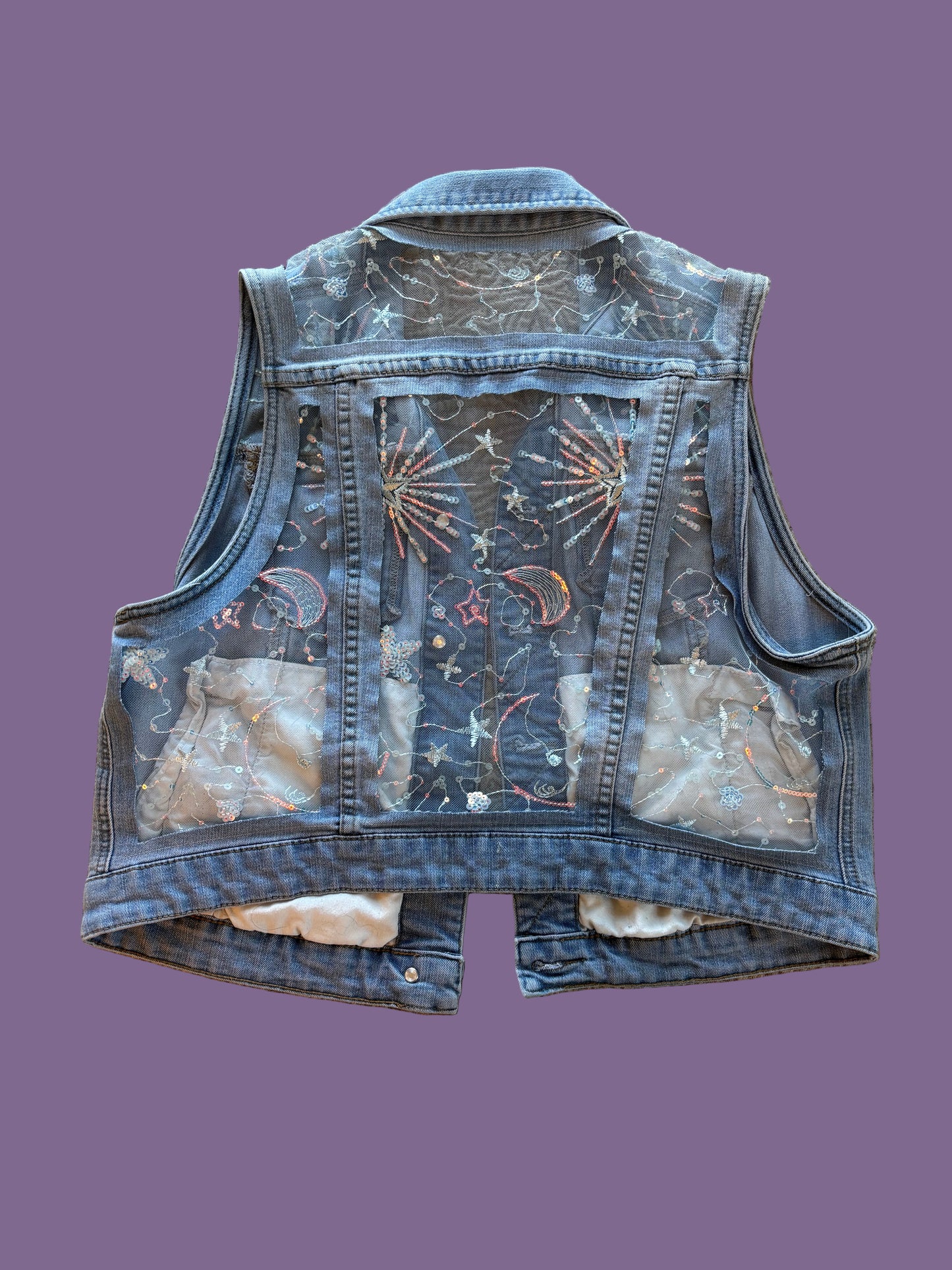 Blue Stars Light-Wash Denim Vest [XL]