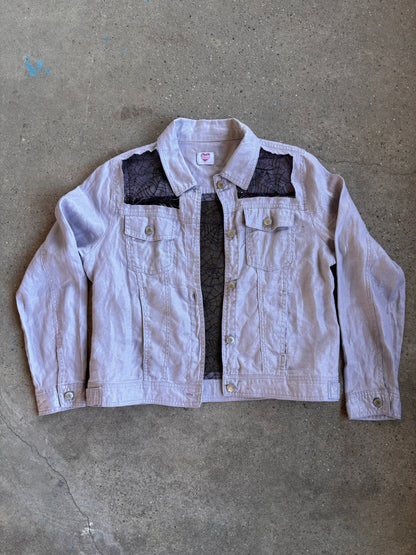 Purple Denim Spider Webs Shirt [L]