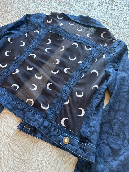 Moon Floral Denim Jacket [L]