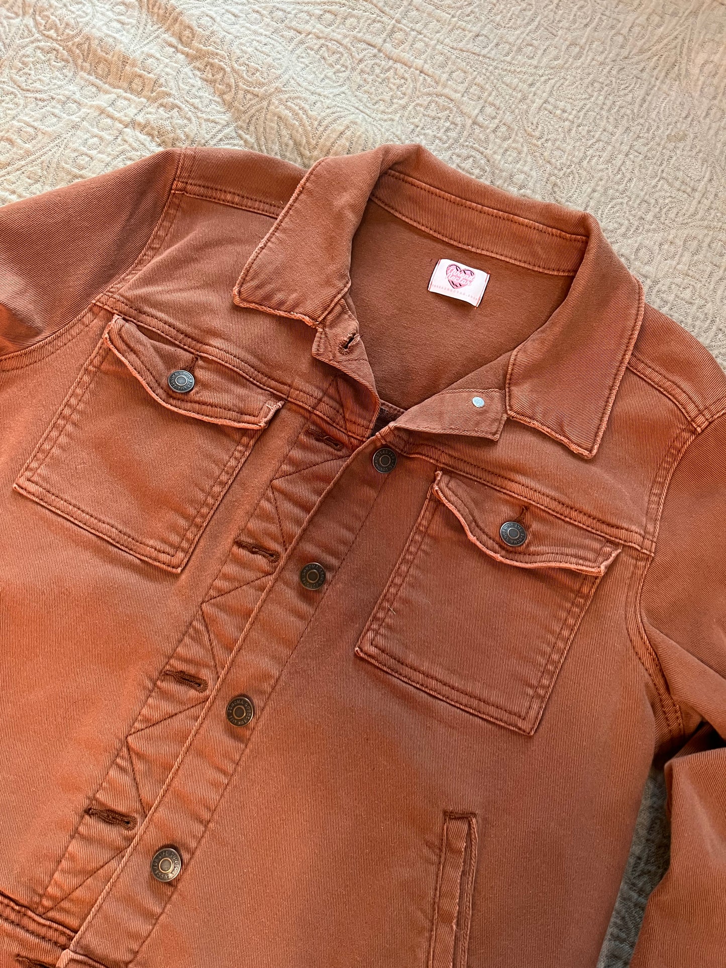 Mauve Cropped Mystic Denim Jacket [0X]