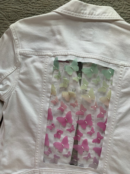 White Denim Butterfly Jacket [S]