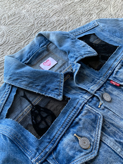 Acid Wash Denim Snakes Jacket [S]