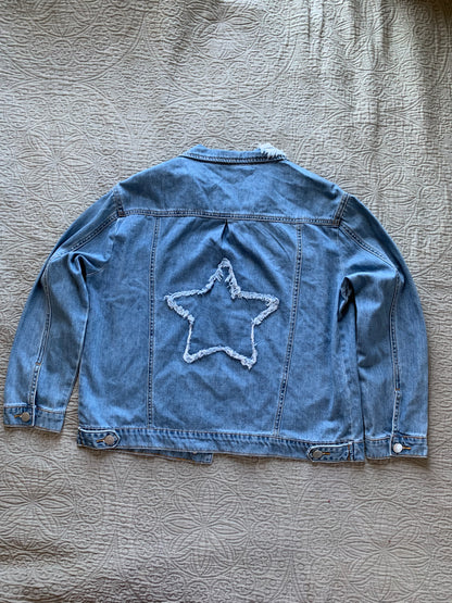 Distressed Star Denim Mystic Jacket [0X]