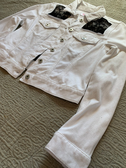 White Denim Spiderweb Jacket   [XS]