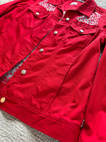 Red Denim Hearts Jacket [0X]