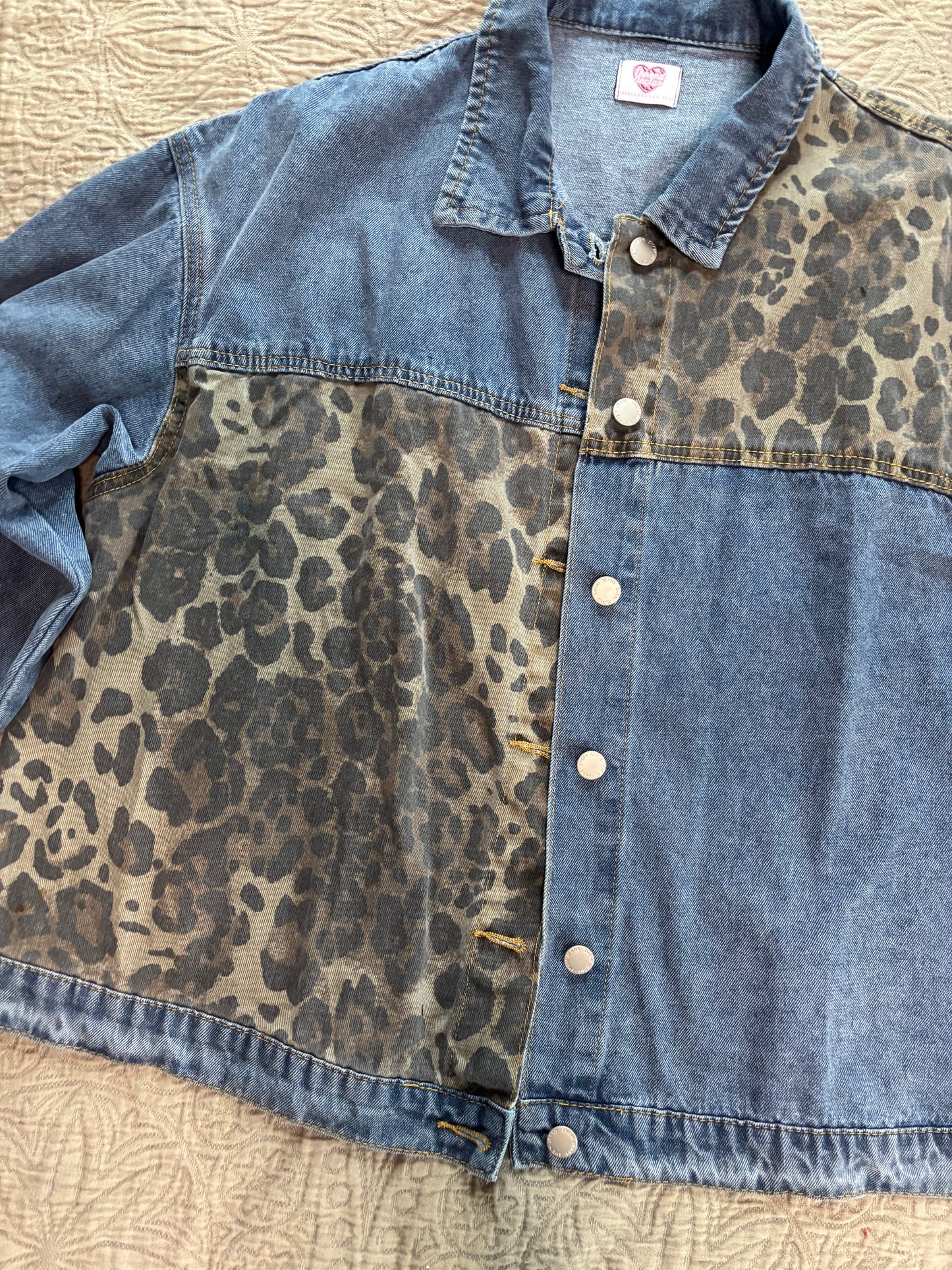 Cheetah Print Denim Snakes Jacket [3X]